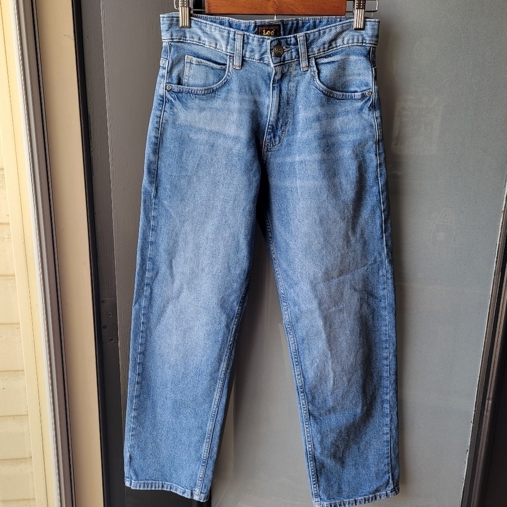 Lee Jeans Boyfriend Mid Rise 10" in Women's Size 2 Medium Stretch Relaxed Blue